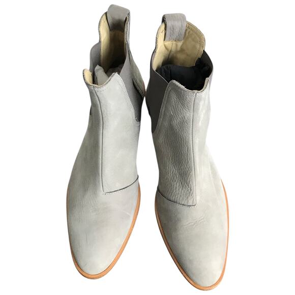 rag & bone Dixon Chelsea Boots Womens US6.5 EU37 Gray Nubuck Bootie 2" Heel - Picture 3 of 8